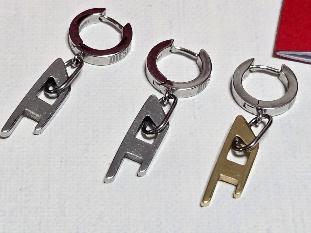 DIESEL ピアス(片耳用) シルバー・ゴールド　3個まとめ売り