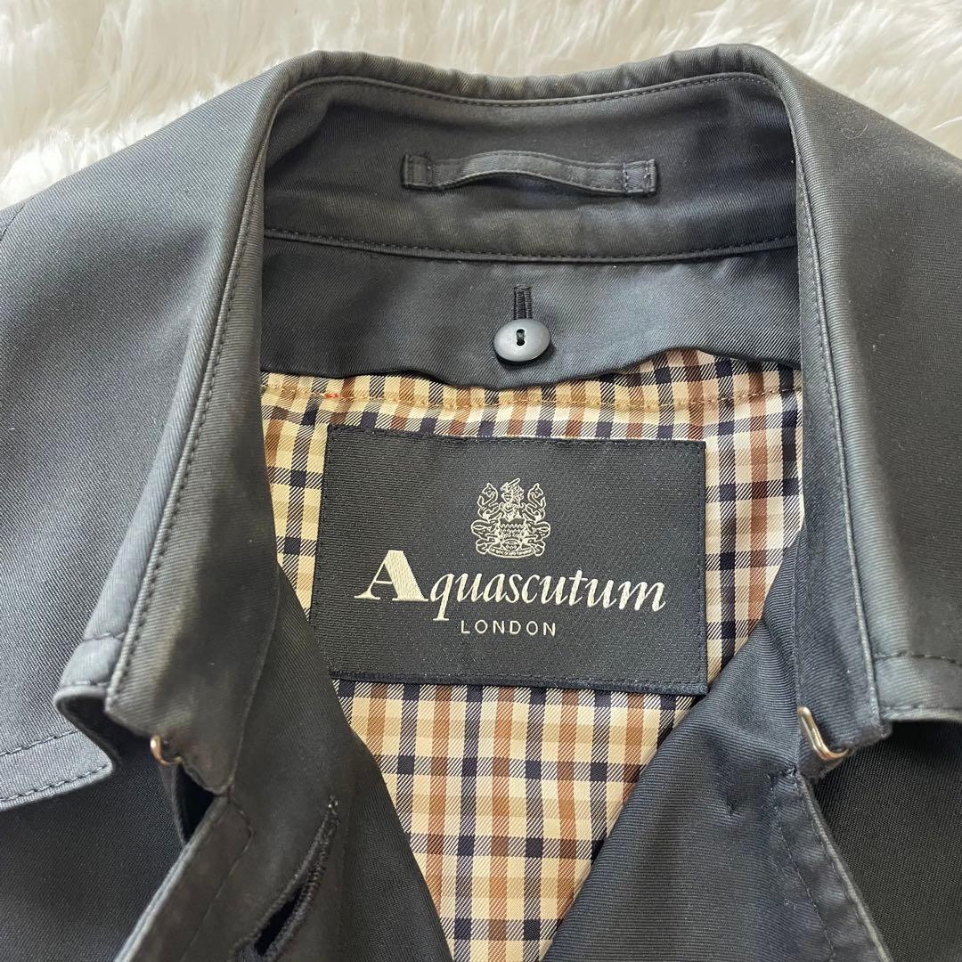 アクアスキュータム トレンチコート ネイビー 8 L相当 メンズ 通勤 ビジネス