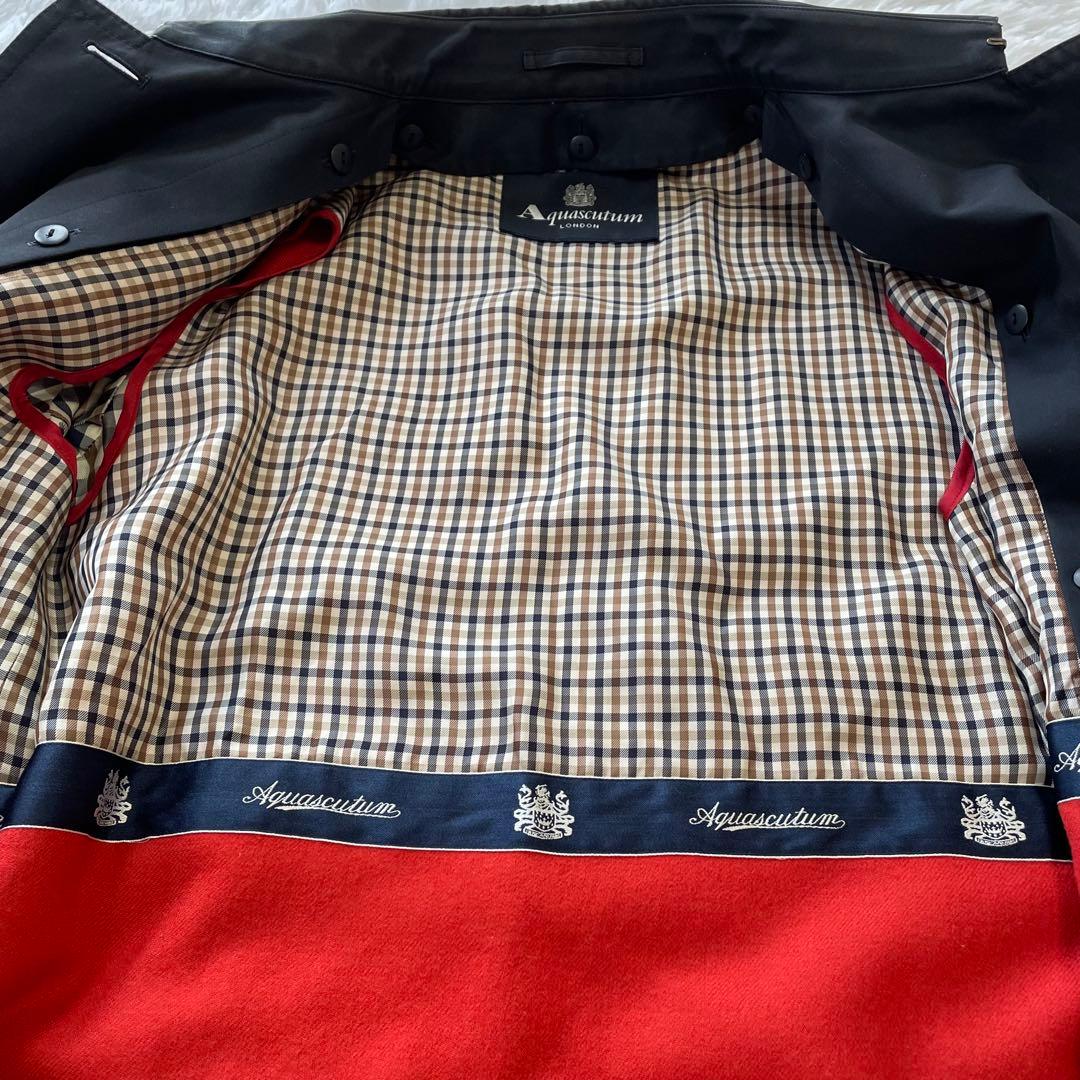 アクアスキュータム トレンチコート ネイビー 8 L相当 メンズ 通勤 ビジネス