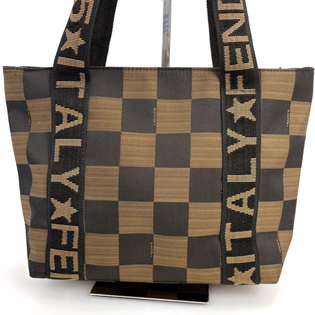 ✨超美品✨FENDI ポーチ付きミニトートバッグ ハンドバッグブロックチェック