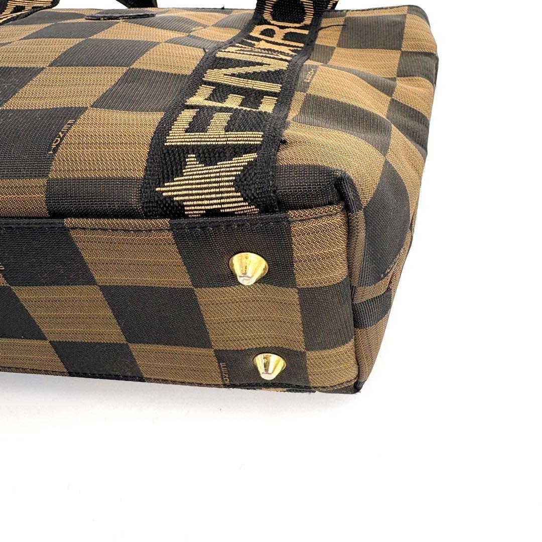 ✨超美品✨FENDI ポーチ付きミニトートバッグ ハンドバッグブロックチェック