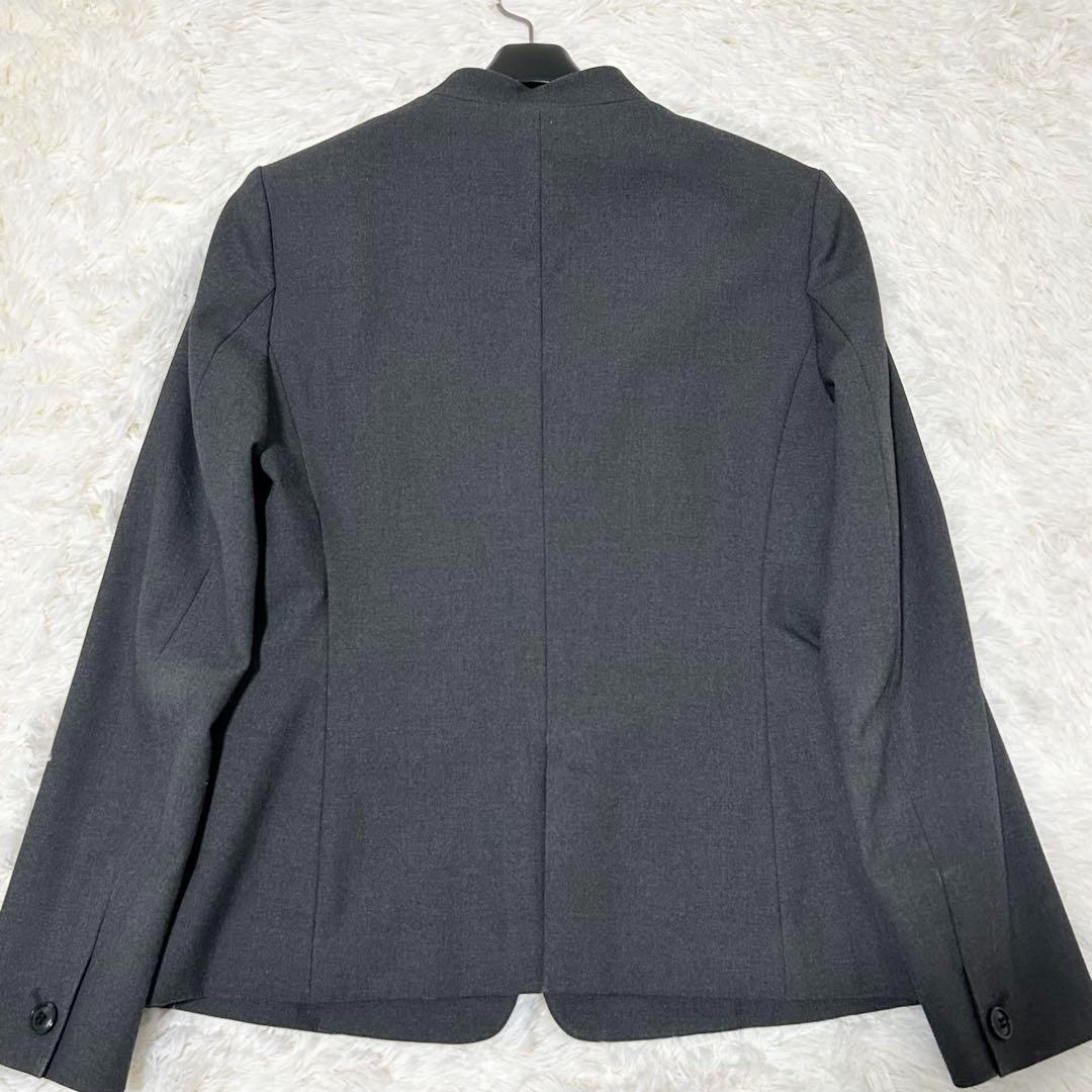 【洗える！】PLST パンツスーツセットアップ 厚手 ノーカラージャケット