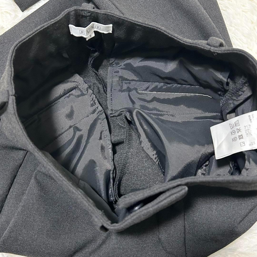 【洗える！】PLST パンツスーツセットアップ 厚手 ノーカラージャケット