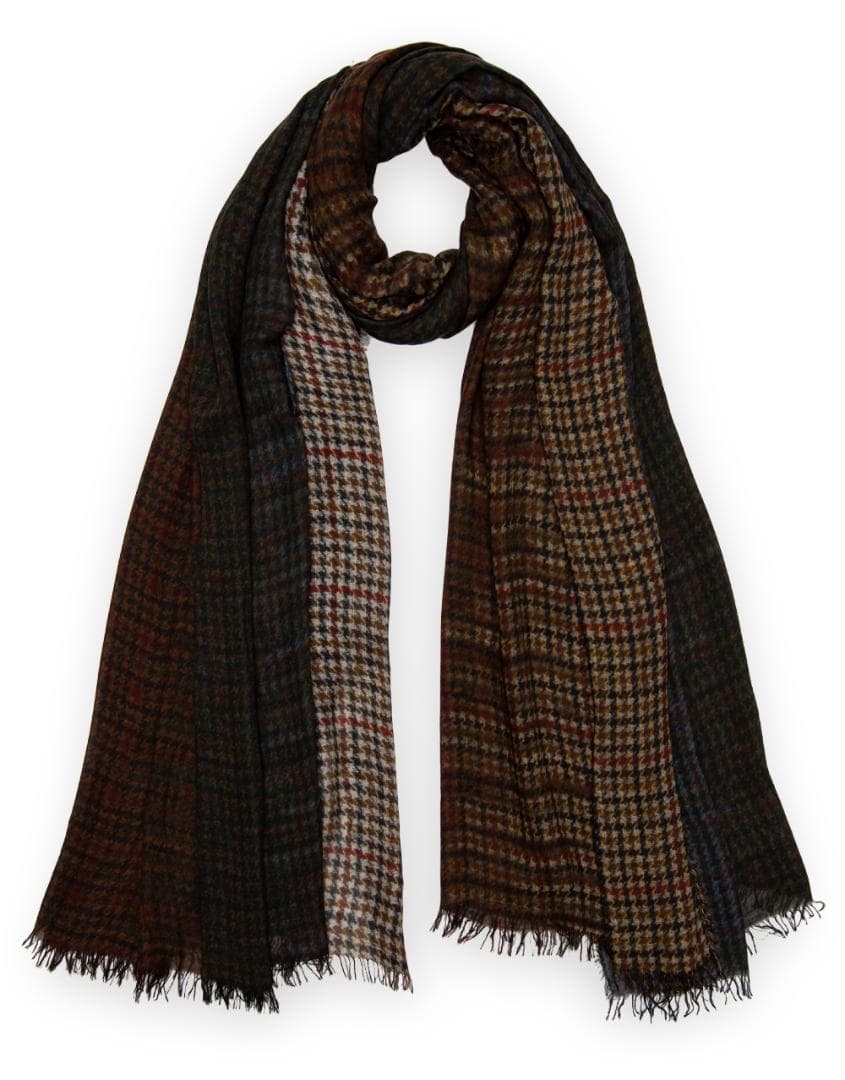 ファリエロ サルティ　Faliero Sarti　ストール　千鳥格子　グラデ