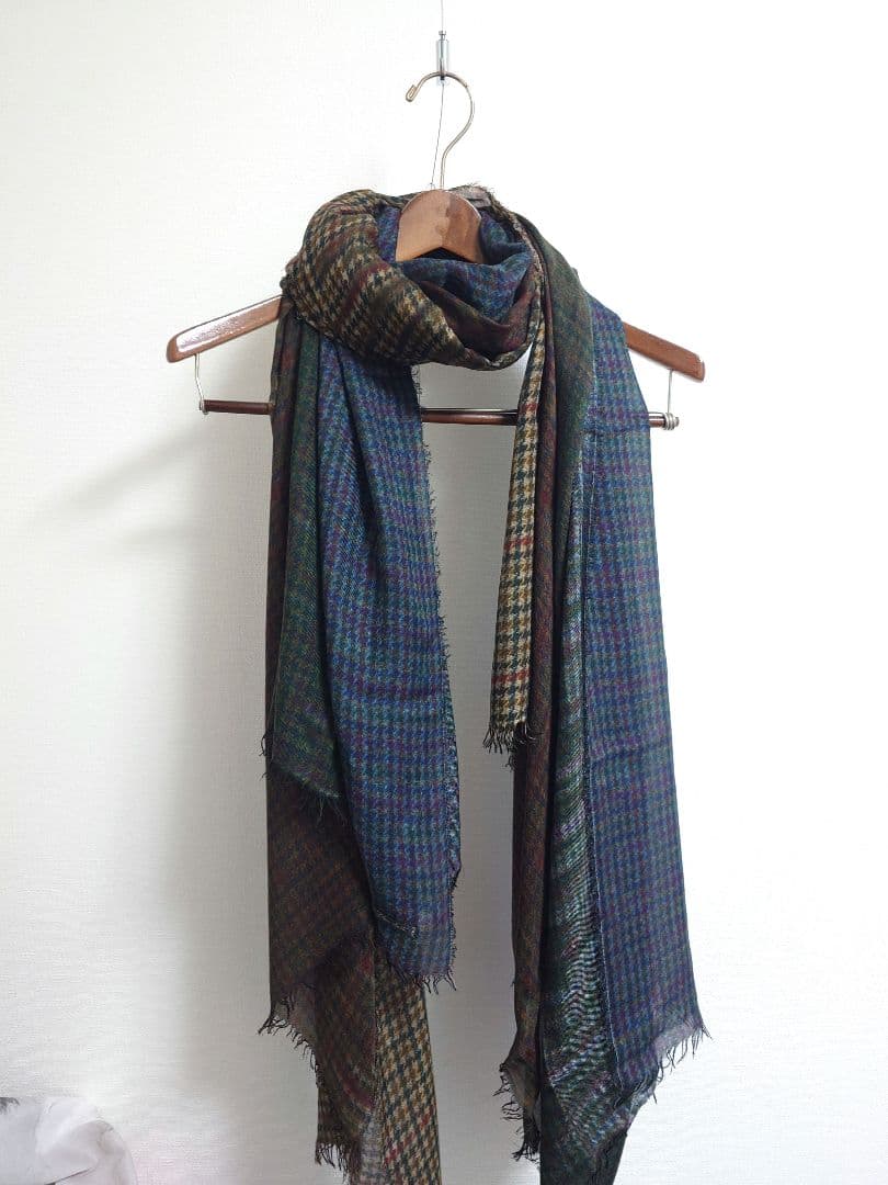 ファリエロ サルティ　Faliero Sarti　ストール　千鳥格子　グラデ