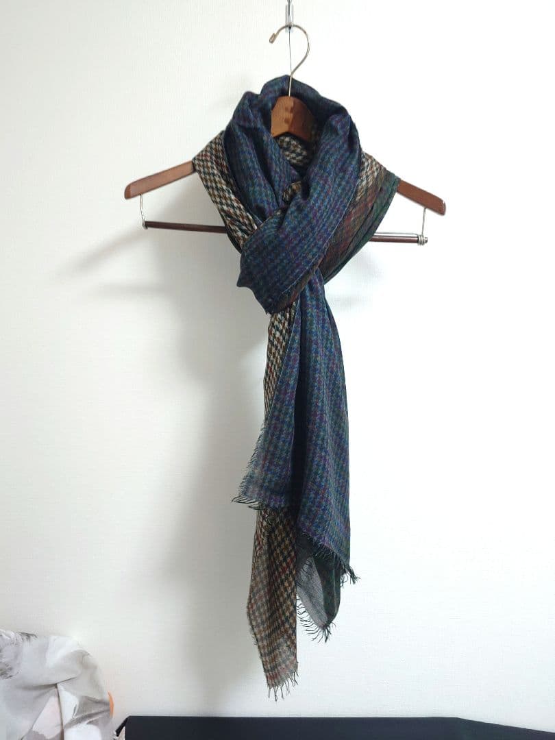 ファリエロ サルティ　Faliero Sarti　ストール　千鳥格子　グラデ
