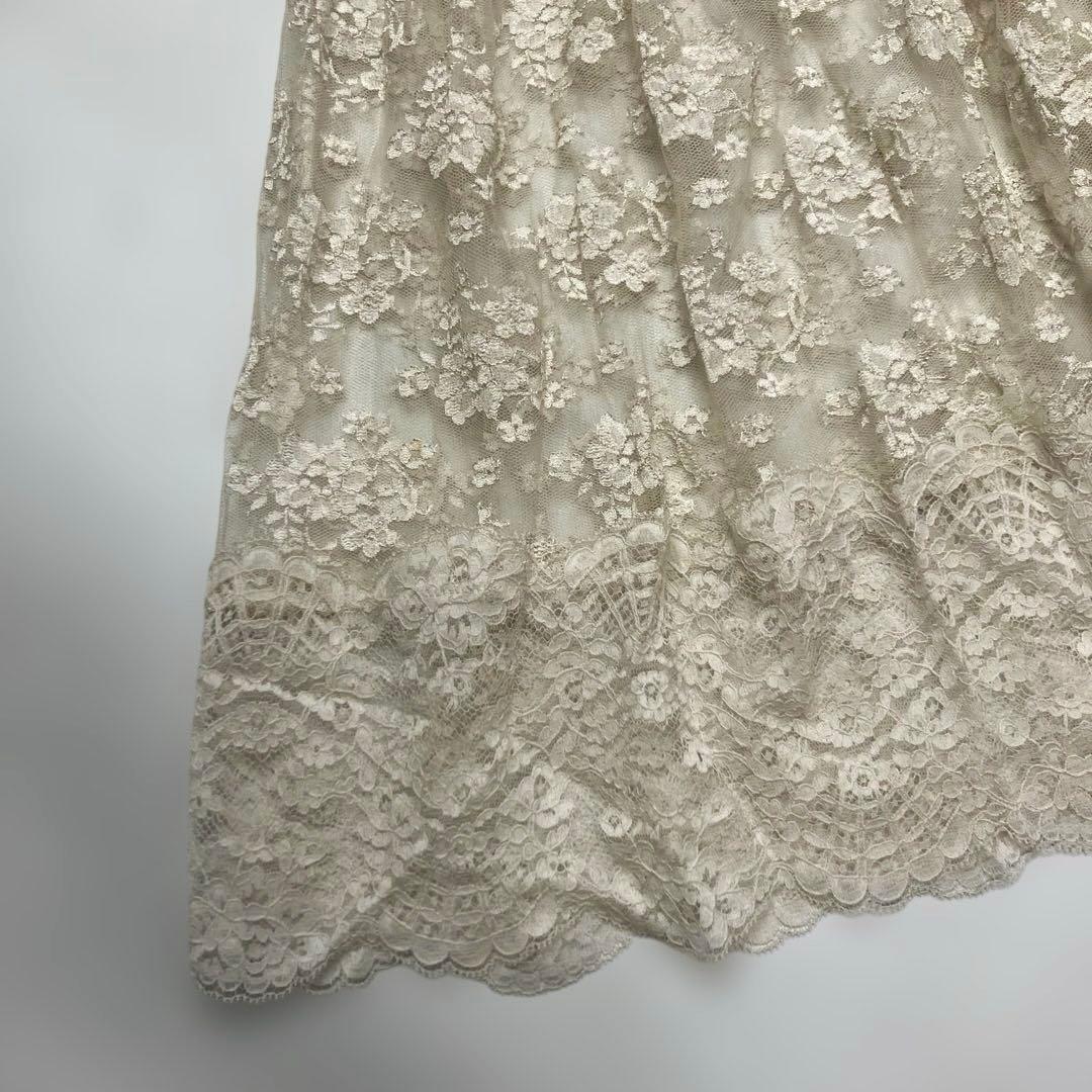 【試着のみ】ピンクハウス 生成 レースジャンパースカート