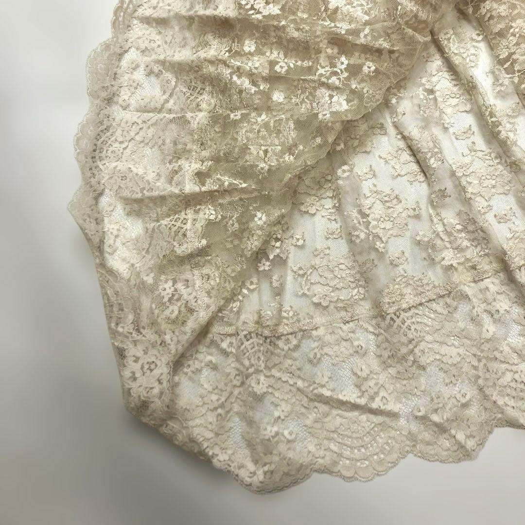 【試着のみ】ピンクハウス 生成 レースジャンパースカート