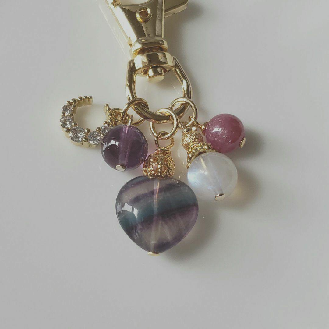 売却済み　398　ムーンストーン　ルビー　開運キーホルダー