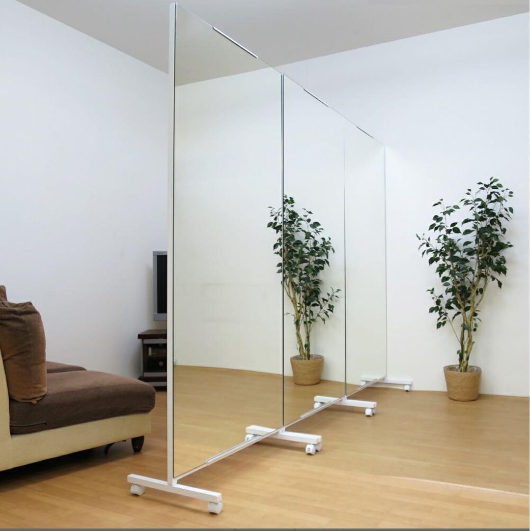 《引取限定》日本製全身鏡　大型ミラー　スタンドミラー　パーテーション