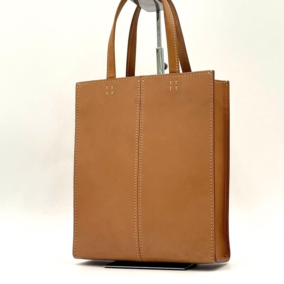 土屋鞄　ナチューラ　トートバッグ　ステッチ　ロゴ　スクエア　メンズ