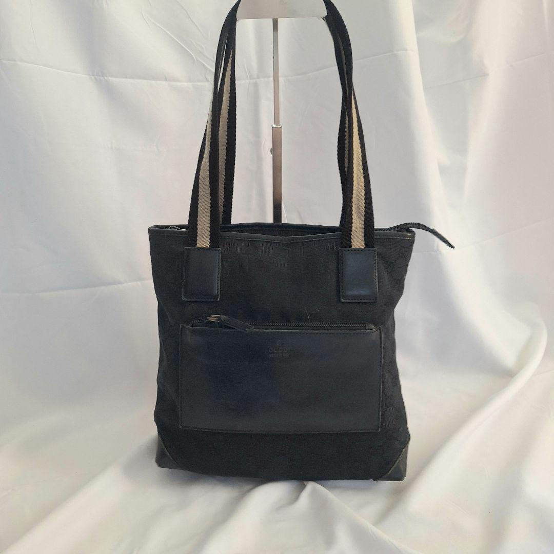 GUCCI / グッチ GG柄 トートバッグ ハンドバッグ シェリーライン 黒