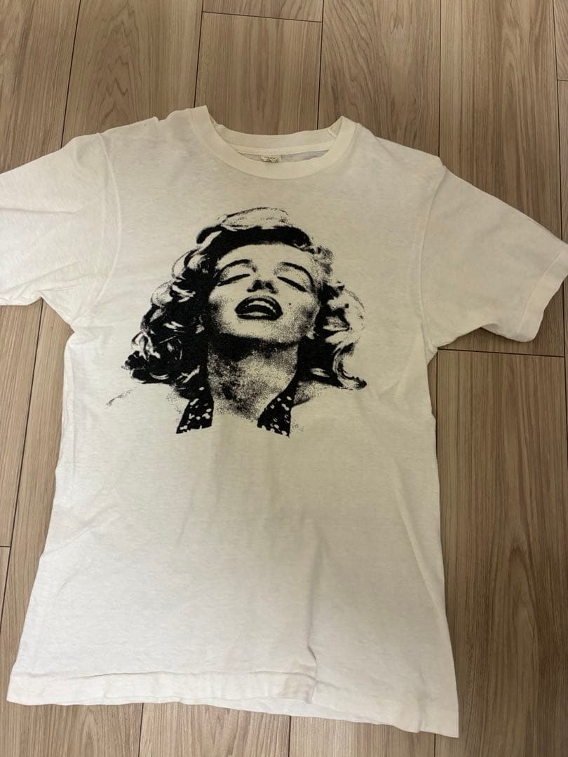 80'S マリリンモンロー 染み込みTシャツ ヴィンテージ　ホワイト sizeS