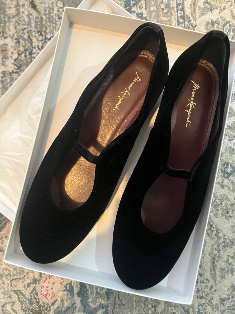 mame Velvet Ballet Shoes パンプス　フラット