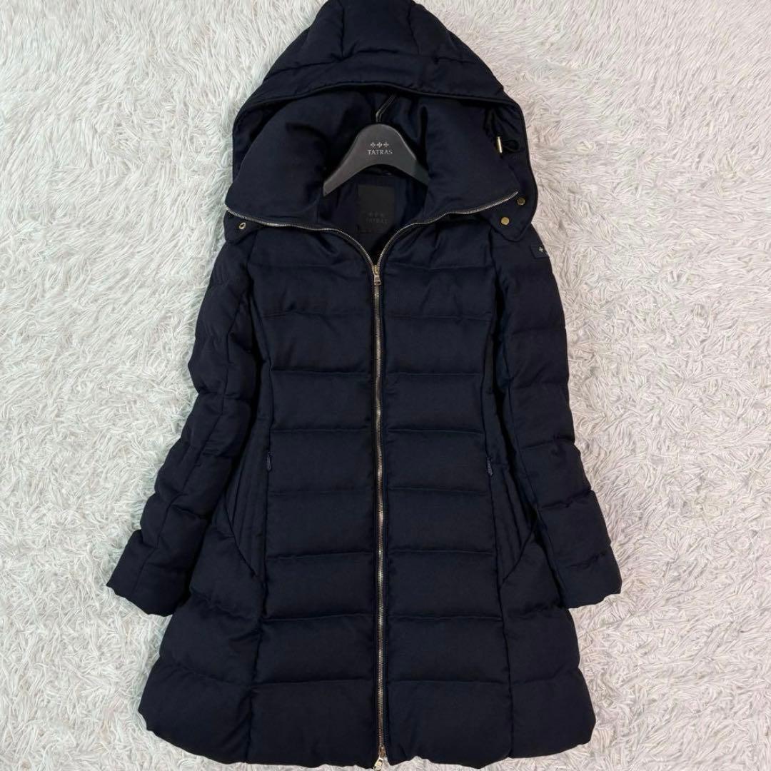 別注/未使用級　タトラス ダウンコート ポリテアマ ウール ダークネイビー