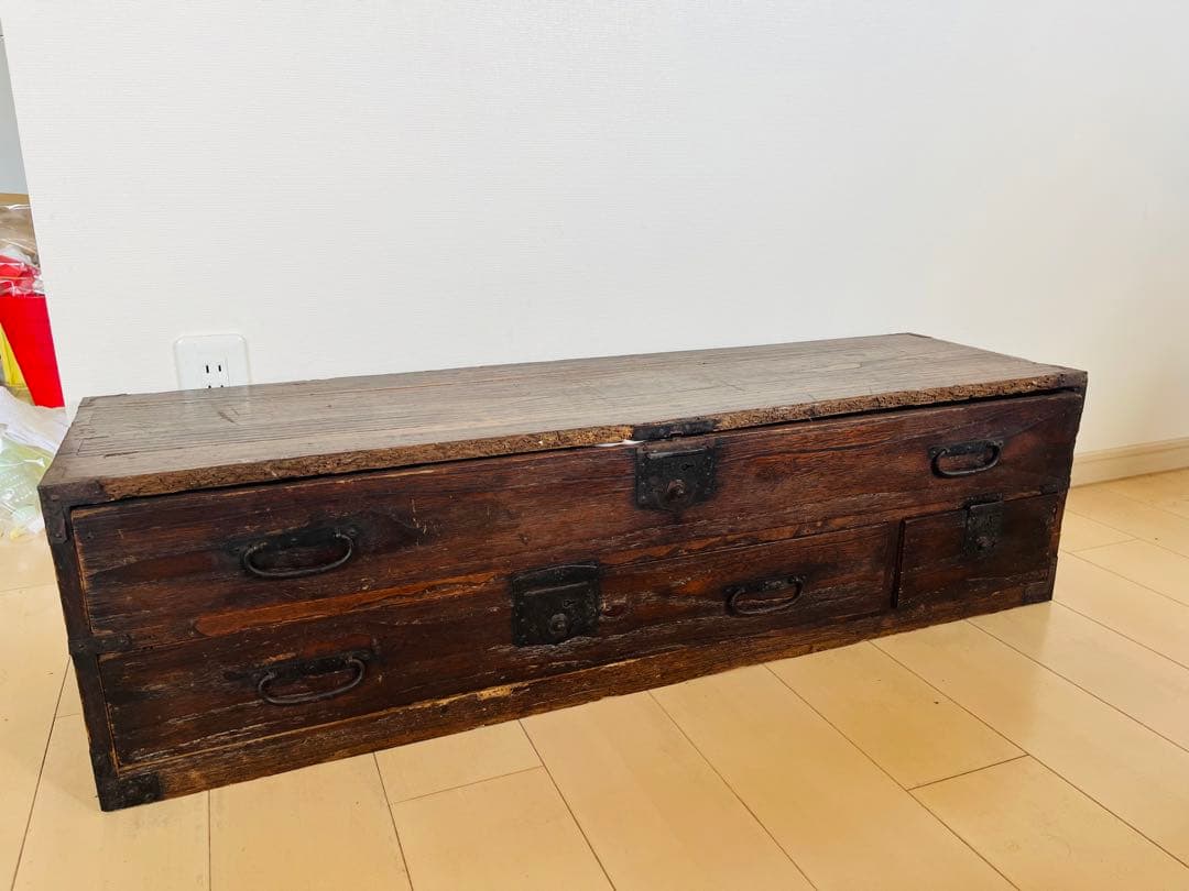 アンティーク　古い木味、テレビボード　テレビ台　ドロワー　サイドボード　薬箪笥