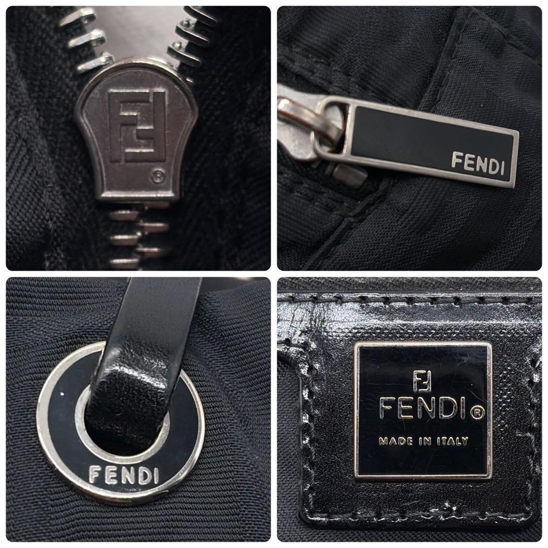 フェンディ　トートバッグ　ズッカ柄　肩がけ　ブラック　FF 黒