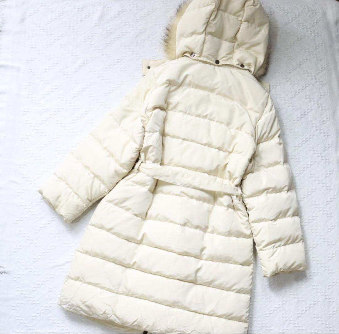 MaxMaraマックスマーラ　ダウンジャケット　コート　アイボリー　フード脱着可