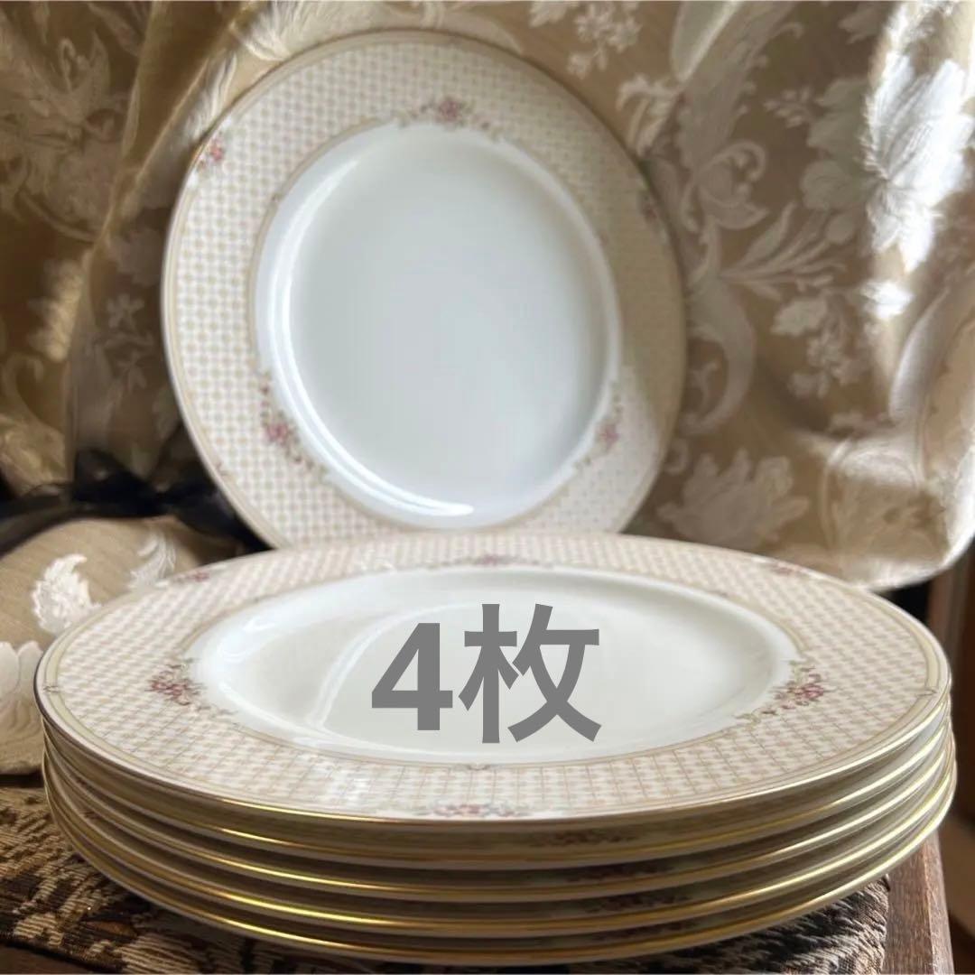 希少品  Turnberry淡い格子に英国の小花が咲くꕤ︎︎大皿6枚