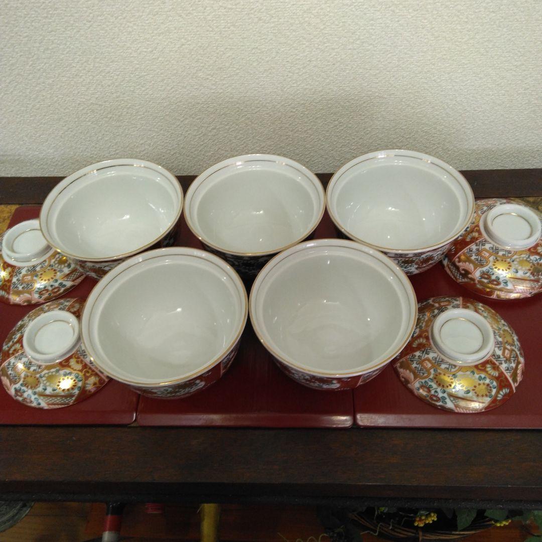 （専用）有田焼　龍峰窯　味楽錦蓋物碗揃　金彩赤絵　5客