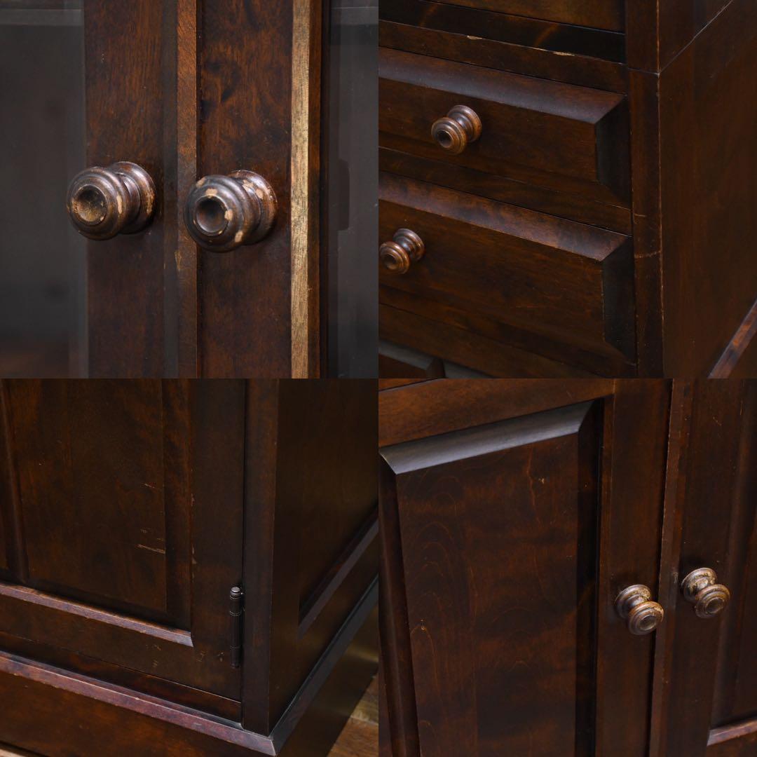 EFK23 北海道民芸家具 食器棚 W90cm カップボード カバ/樺 無垢材