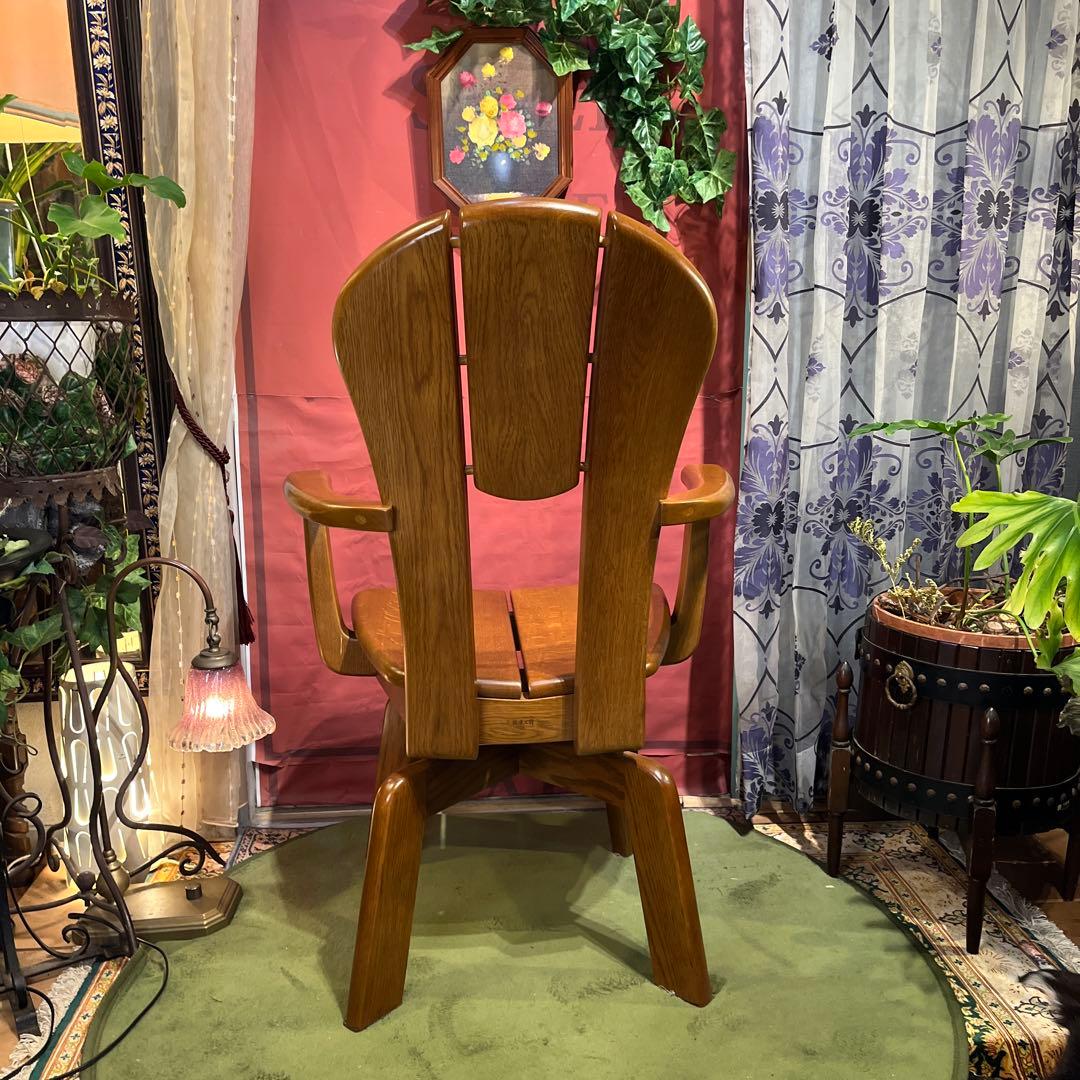 極美品　浜本工芸　３６０度　回転　アームチェア