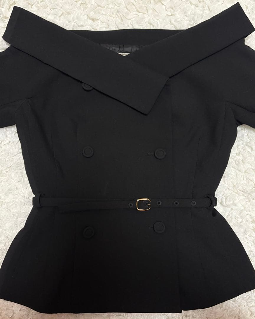 poláura オフショルカラーダブルボタンジャケット