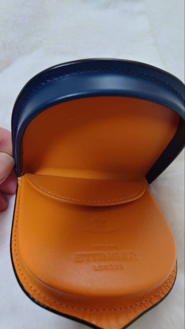 エッティンガー　ETTINGER　 ケース　ネイビー／イエロー