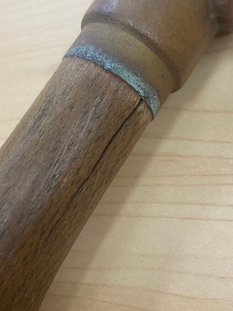 ◎⭐︎ 国鉄　ブレーキハンドル　木製グリップ　鉄道放出品　昭和レトロ　レバー　鉄道