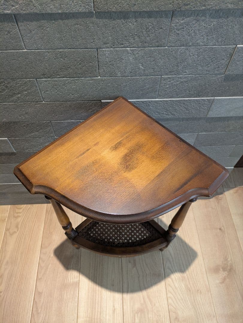 【オールドカリモク】コロニアル サイドテーブル アンティーク 木製家具 飾り棚