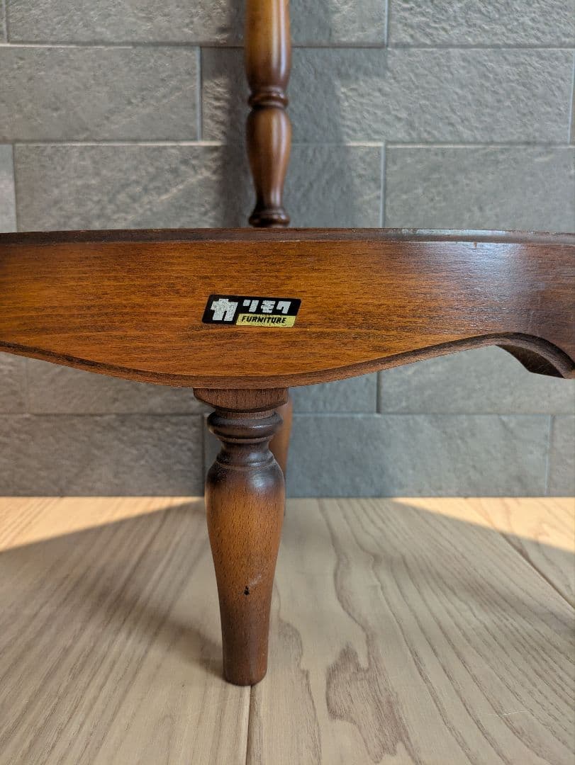 【オールドカリモク】コロニアル サイドテーブル アンティーク 木製家具 飾り棚