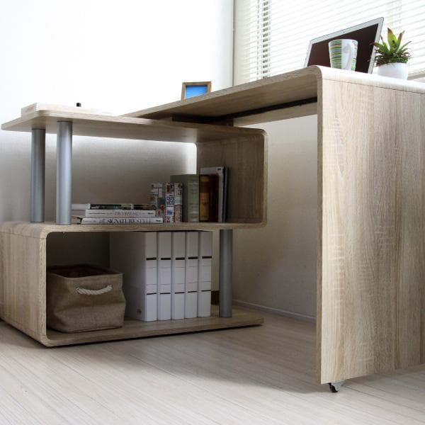 《新品送料無料》パソコンデスク コーナー 回転　L字型 幅120cm 幅85cm