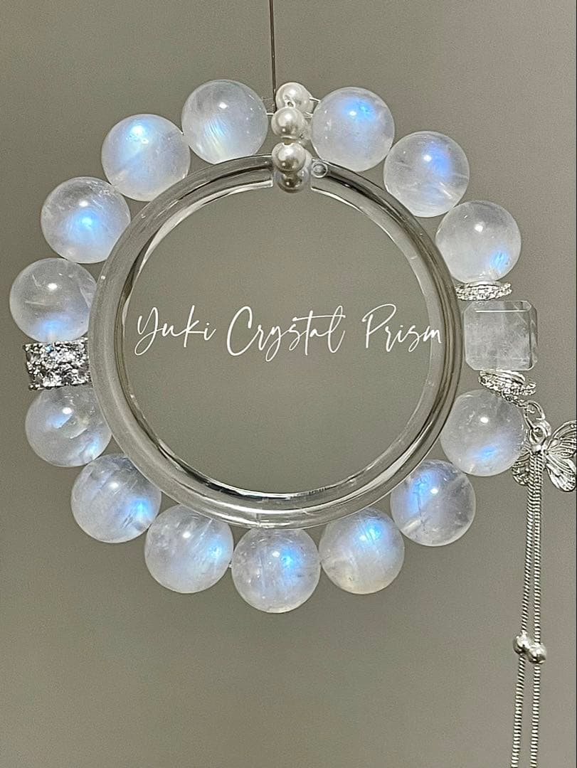 ブルームーンストーン×エンジェルラダー天然石ブレスレットYuki Crystal