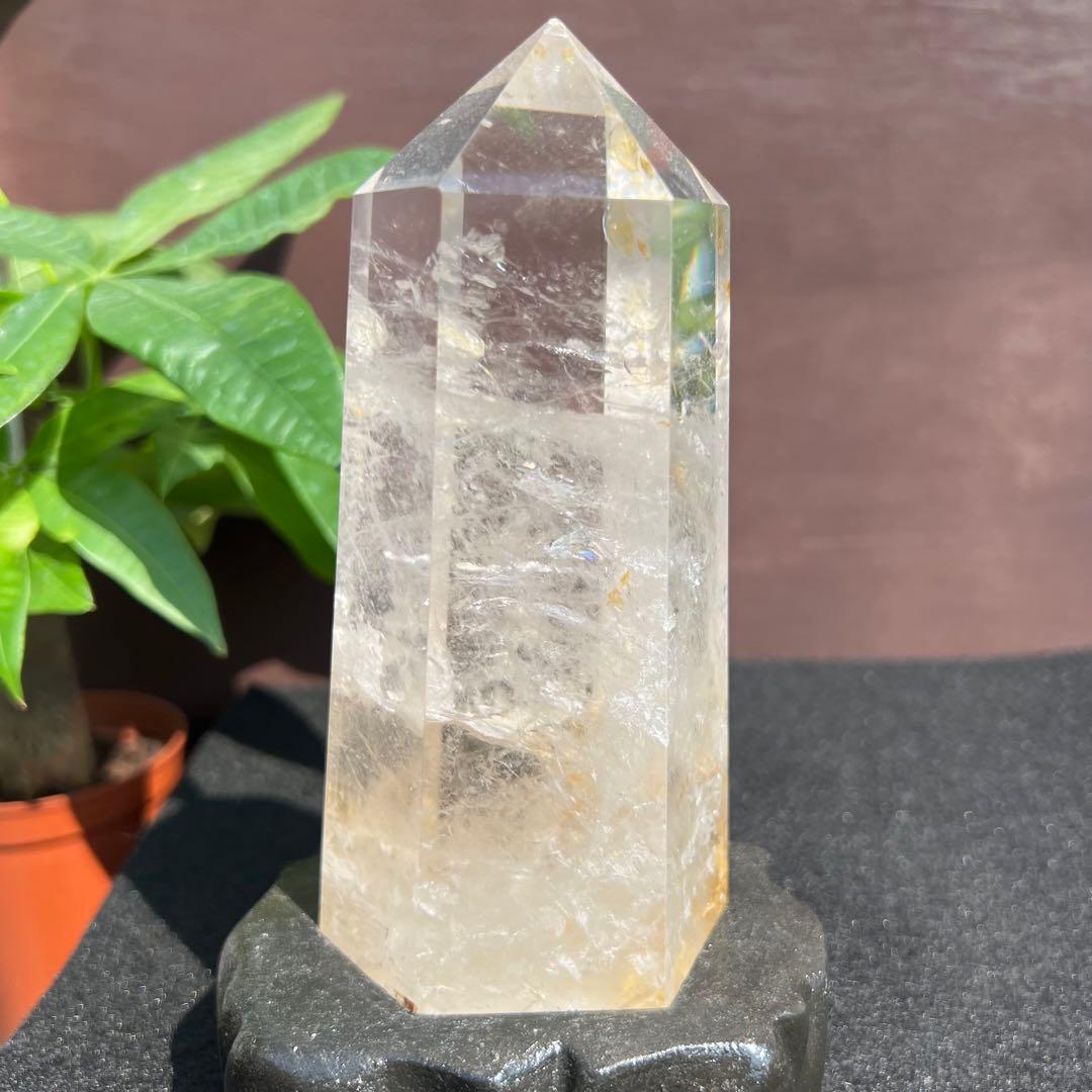 水晶 六角柱 虹入り ポイント 天然石 原石 パワーストーン