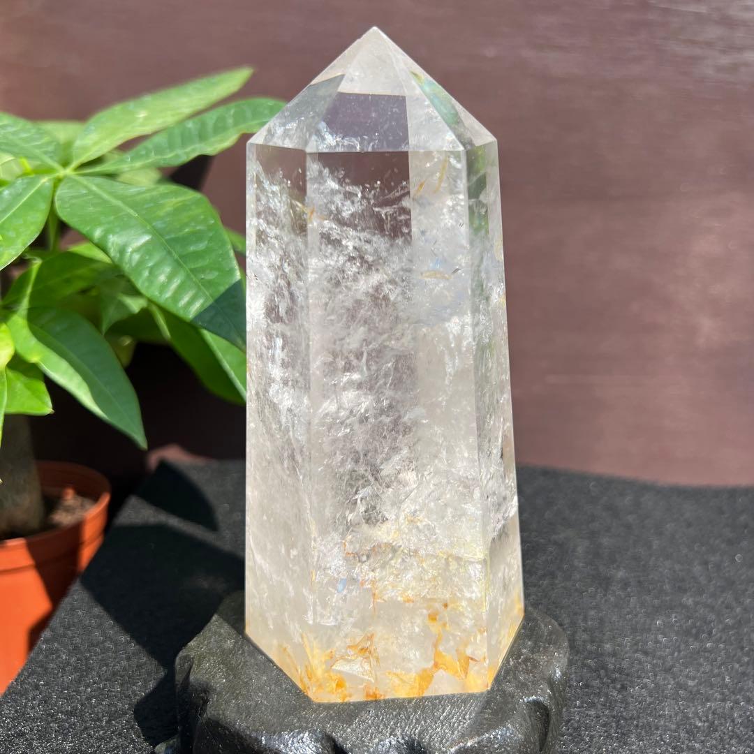 水晶 六角柱 虹入り ポイント 天然石 原石 パワーストーン