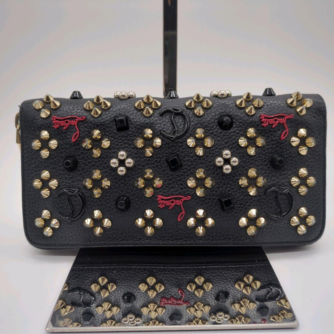 【良品】クリスチャンルブタン☆長財布 ラウンドファスナー パネトーネ スタッズ