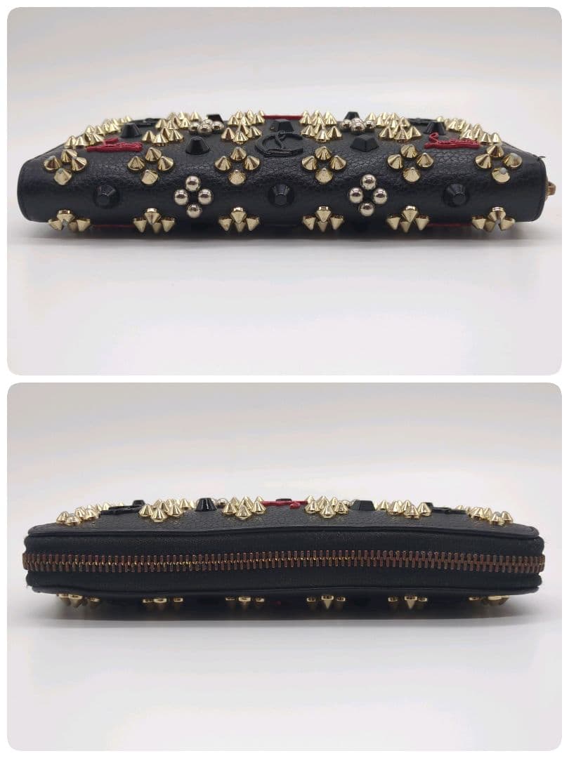 【良品】クリスチャンルブタン☆長財布 ラウンドファスナー パネトーネ スタッズ