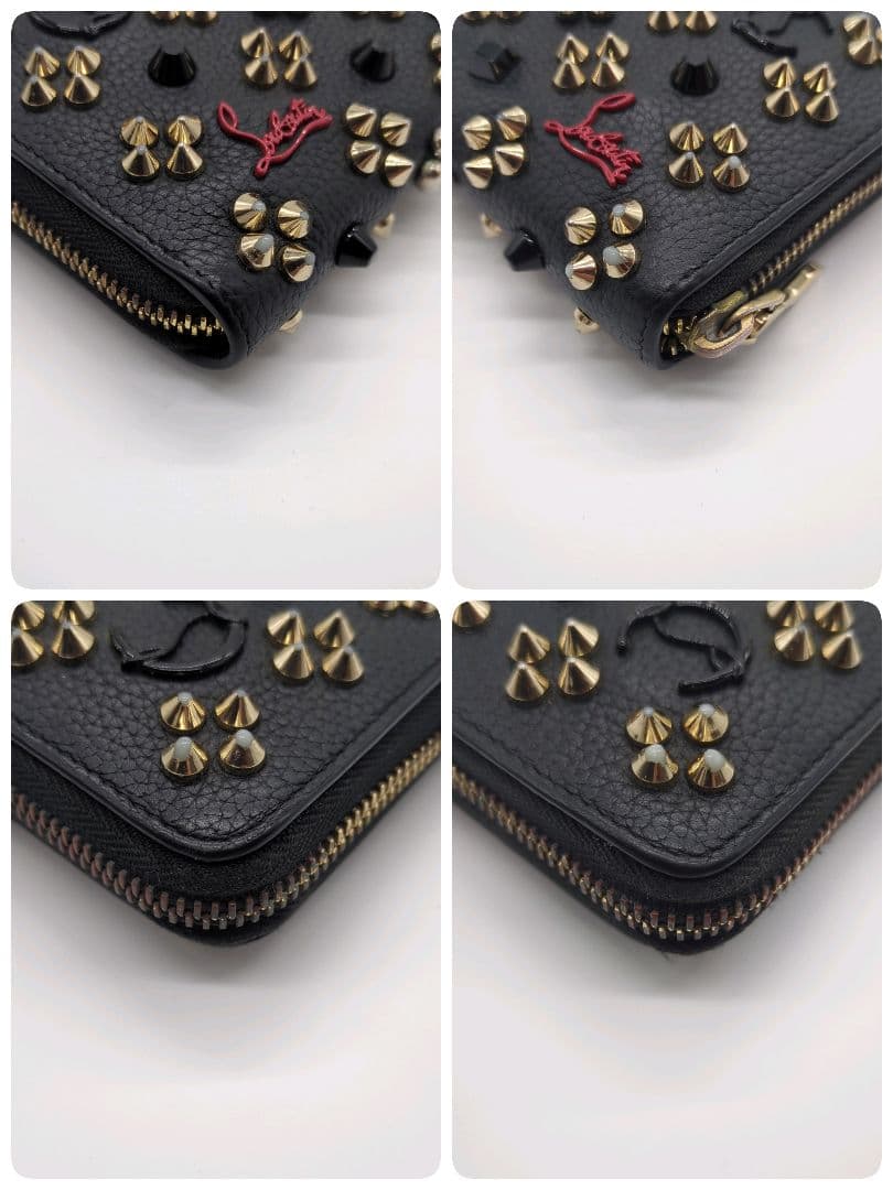 【良品】クリスチャンルブタン☆長財布 ラウンドファスナー パネトーネ スタッズ