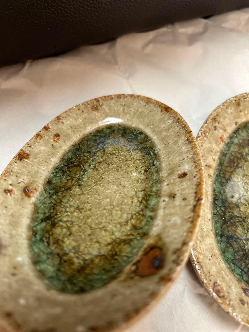 最終値下げ　新品　やちむん　宮城陶器　宮城正幸 オーバル皿　2個セット