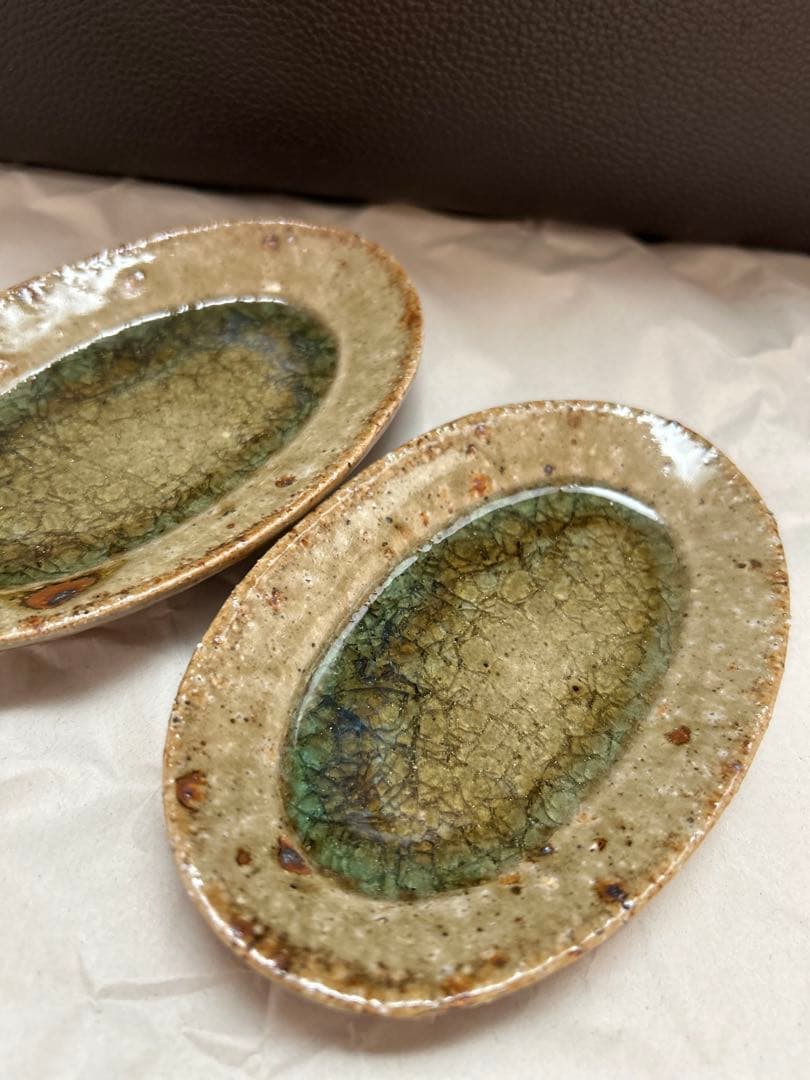最終値下げ　新品　やちむん　宮城陶器　宮城正幸 オーバル皿　2個セット