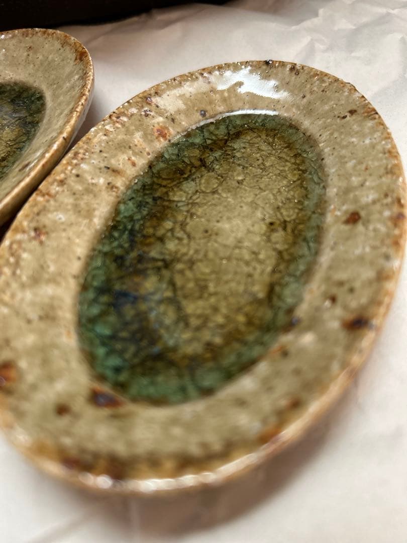 最終値下げ　新品　やちむん　宮城陶器　宮城正幸 オーバル皿　2個セット