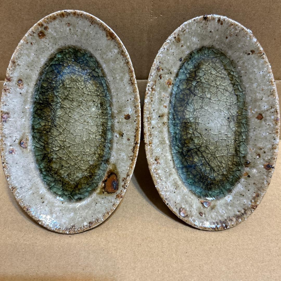 最終値下げ　新品　やちむん　宮城陶器　宮城正幸 オーバル皿　2個セット