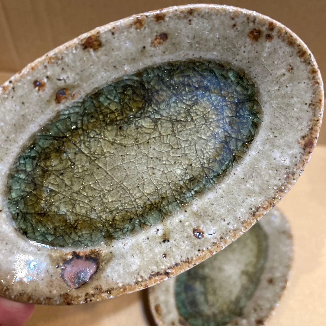 最終値下げ　新品　やちむん　宮城陶器　宮城正幸 オーバル皿　2個セット