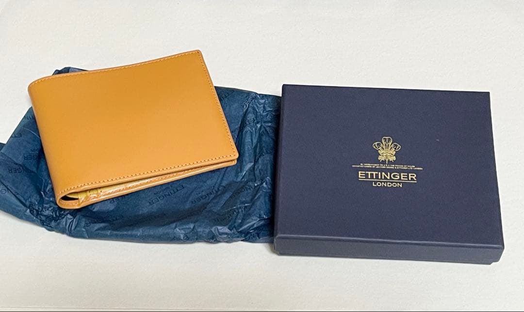 ETTINGER　エッティンガー 二つ折り財布＋小銭入れ タン&イエロー メンズ