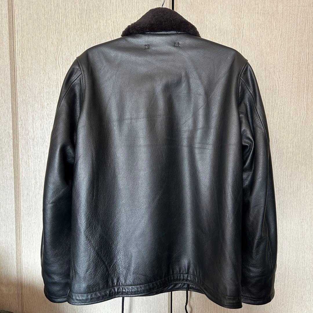 HOUSTON／ヒューストン／N-1／カウレザー／ブラック／40