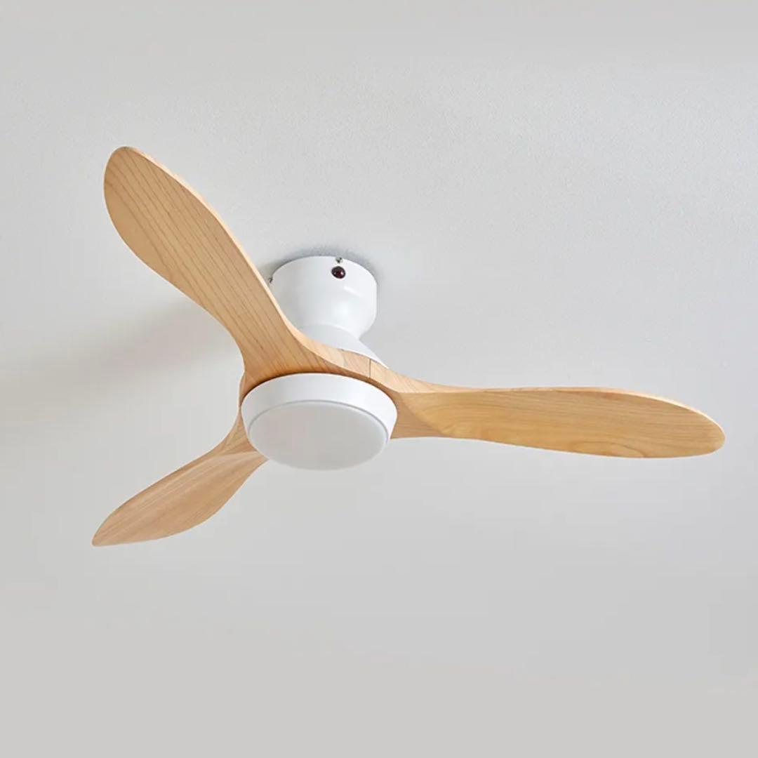 新品 LOWYA シーリングファン ホワイト 木目調 113cm