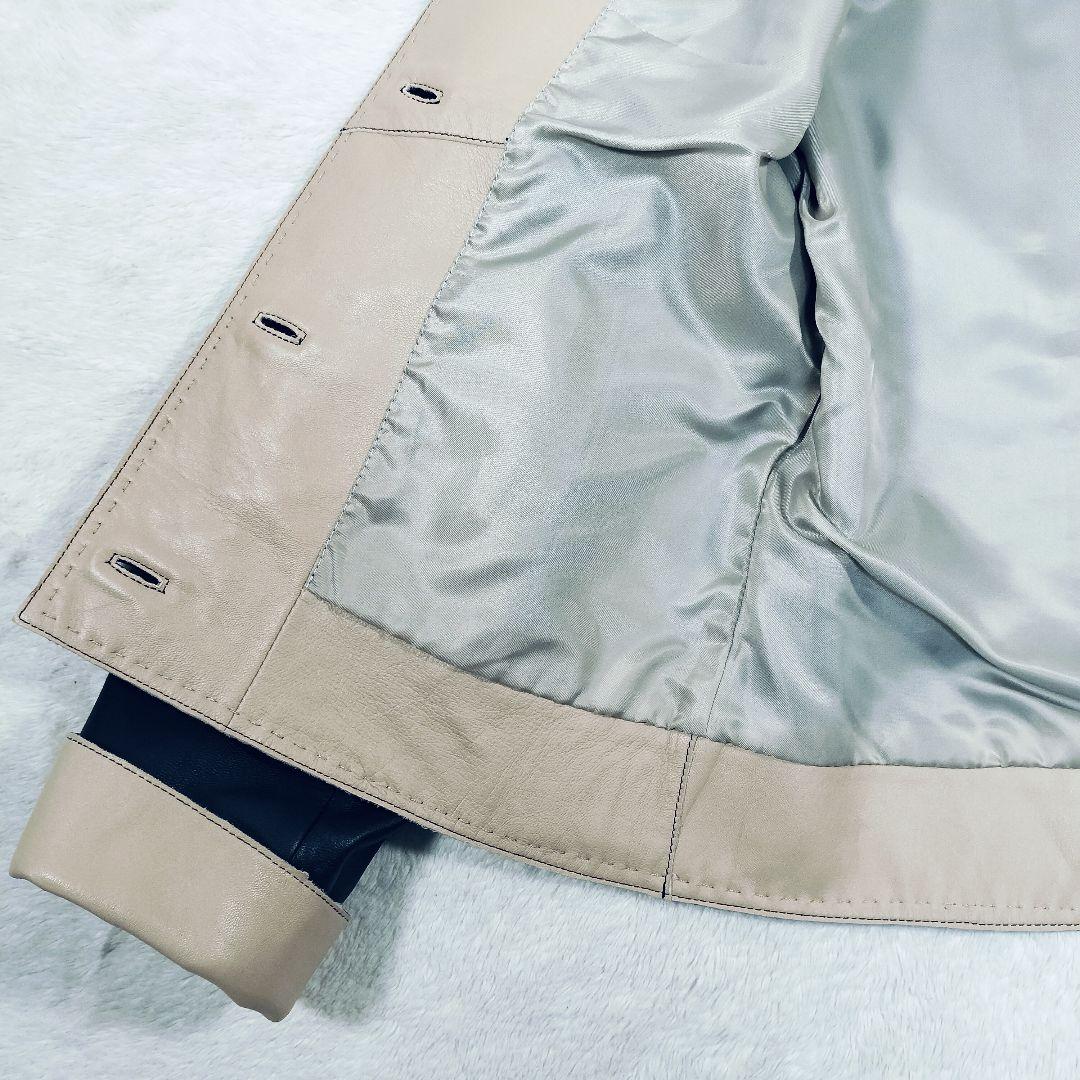 【美品】BALMAIN　シープスキン　ブラック/ベージュ　11号　リアルレザー