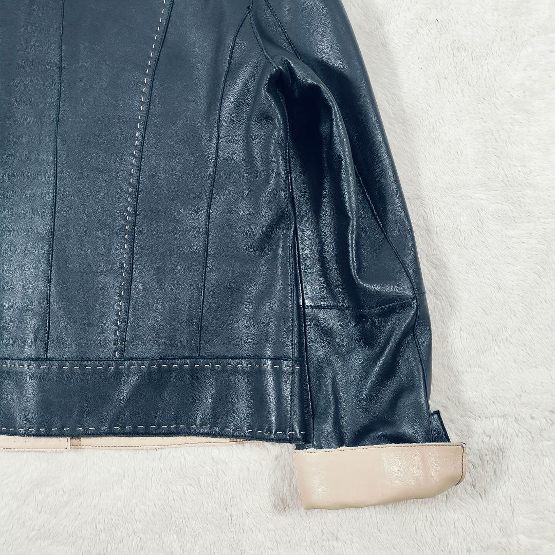 【美品】BALMAIN　シープスキン　ブラック/ベージュ　11号　リアルレザー