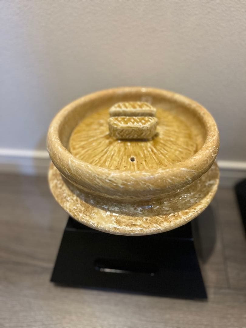 貴重　新品　中川一辺陶 雲井窯　稲穗ツバ付き御飯鍋　台付 2合