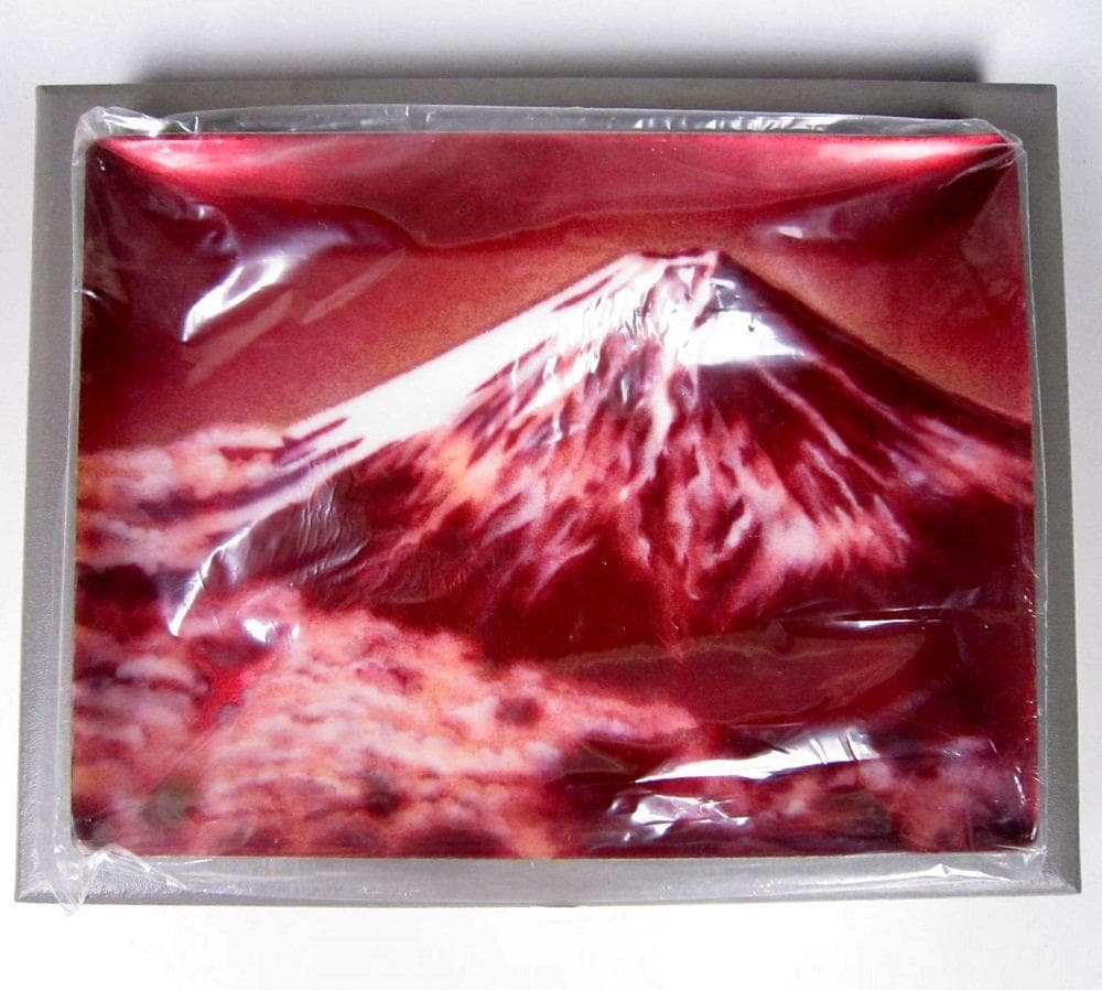 七宝焼　飾皿　赤富士 【新品・未使用】